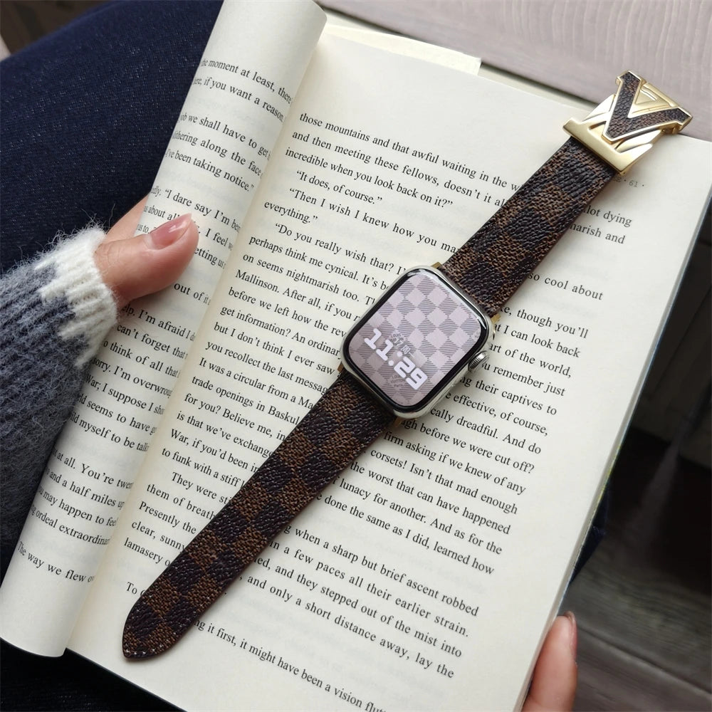 Luxury Fashion band for Apple Watch band 46mm Ultra 49mm 45mm 44mm 42mm 41mm 40mm 38mm metal Buckle band Apple Watch Series 11 10 9 8 7 6 ba