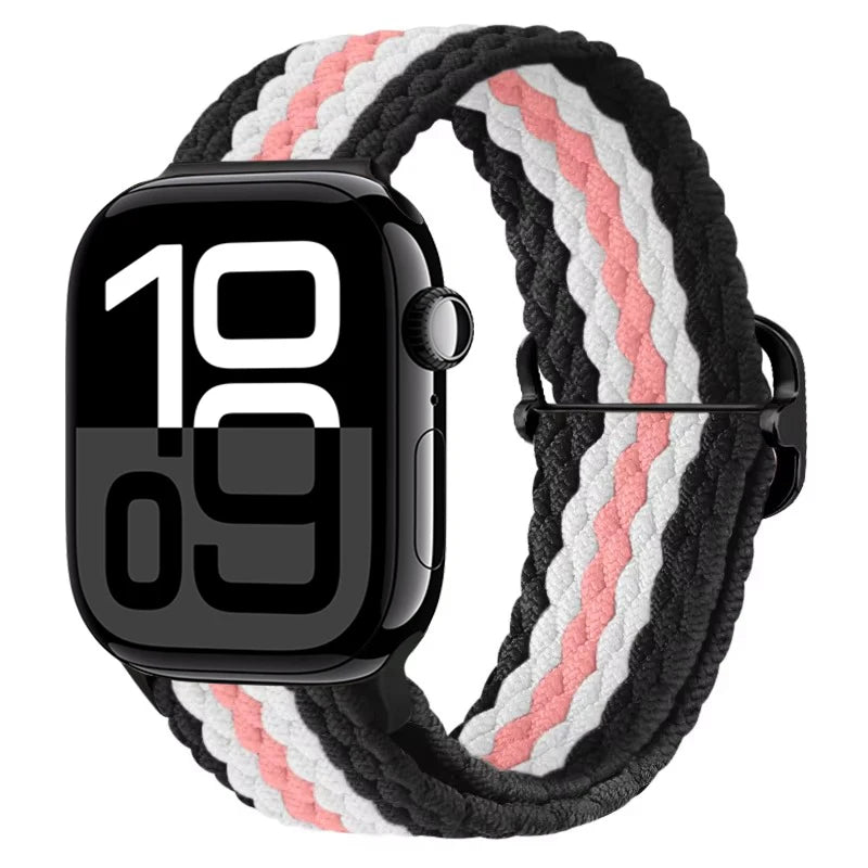 Braided Nylon band For Apple Watch Ultra 49mm 46mm 45mm 44mm 42mm 41mm 40mm Elastic band Apple Watch 11 10 9 8 7 SE 4 5 6 Belt