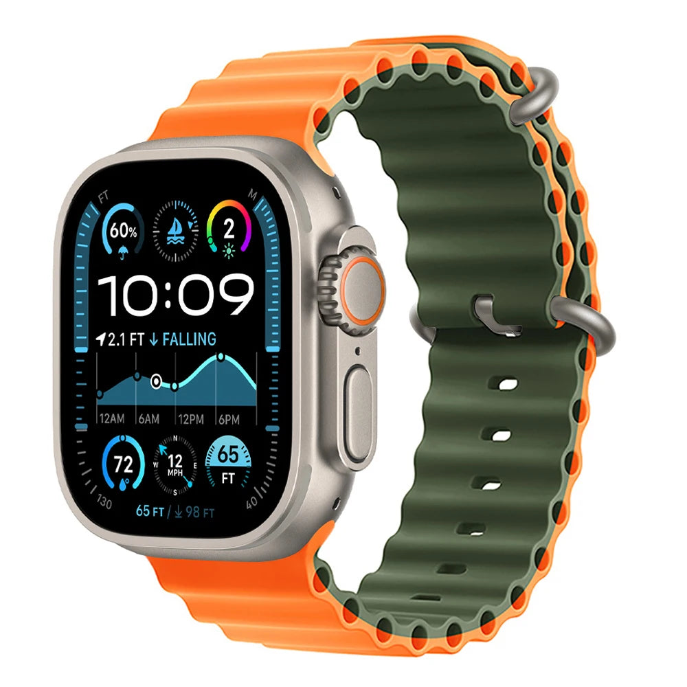 Ocean band for Apple Watch Ultra 3 2 band 49mm 46mm 44mm 40mm 45mm 41mm 42mm Correa band Apple Watch Series 11 10 9 SE 8 7 6 5 4