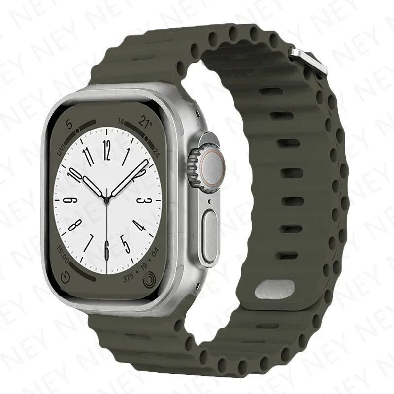 Ocean band For Apple Watch Ultra 2 band 49mm 9 8 7 45mm 41mm Silicone band Wristband Apple Watch 10 6 5 4 3 SE 44mm 40mm 42mm band