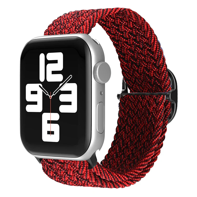 Braided Loop For Apple Watch band 49mm 44mm 45mm 41mm 42mm 38mm 40mm Elastic Solo band Apple Watch Ultra Series 7 SE 3 6 8 Band