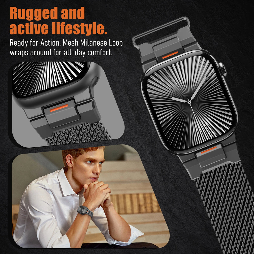 Milanese Loop band for Apple Watch band 44mm 40mm 46mm 45mm 49mm 42mm 38mm 41mm band Apple Watch Series 10 SE 9 8 7 6 3 Ultra 2