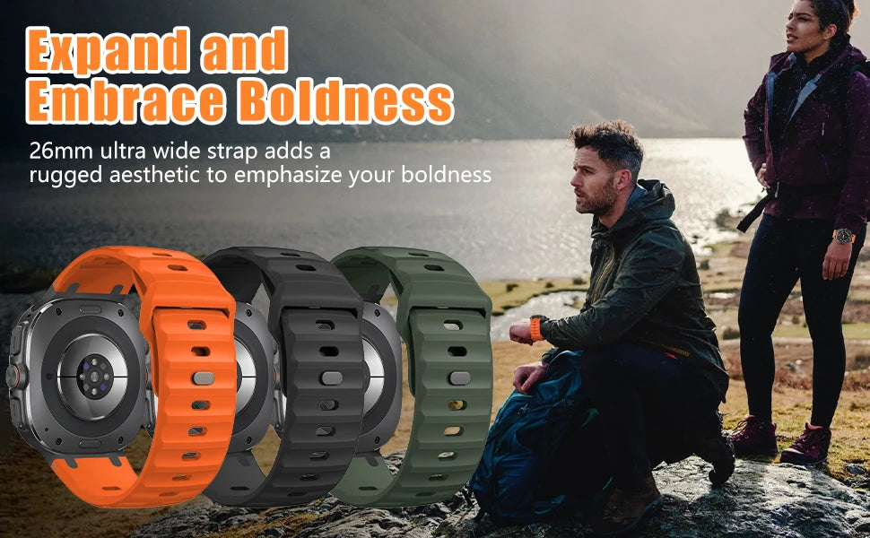 Metal+Silicone Band For Samsung Galaxy Watch Ultra 47mm Accessories Sport wrist belt Bracelet correa Galaxy Watch7 8 Ultra Strap