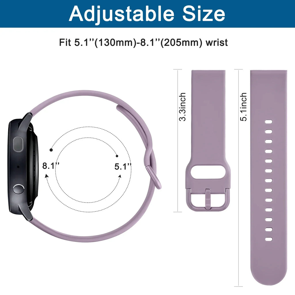 20mm Silicone Band for Samsung Galaxy Watch Active 2 40mm Strap Sport Bracelet for Samsung Galaxy Watch Active 2 44mm Watchband