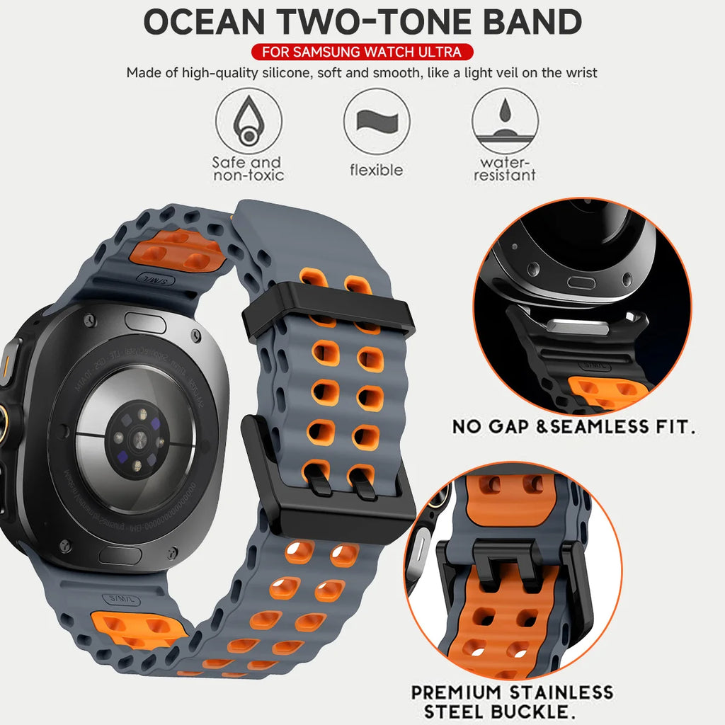 Silicone Breathable Strap For Samsung Galaxy Watch Ultra 47mm Marine Wristband Bracelet Galaxy Watch Ultra(2025) 47mm Watchband