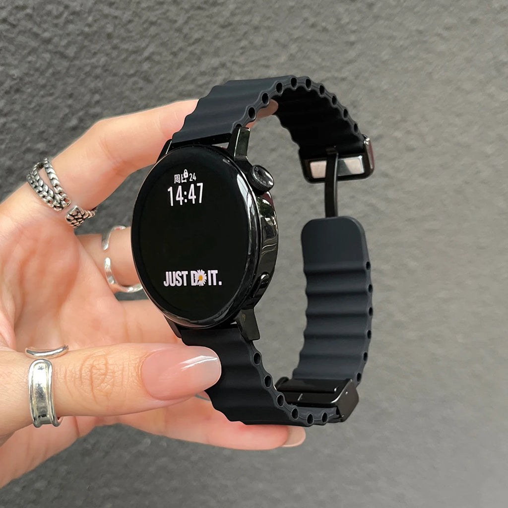 Ocean Silicone Loop Strap For Samsung Galaxy Watch 7 6 5 40mm 44mm Adjustable Bracelet Watchband For Galaxy 4 6 Classic 20/22mm