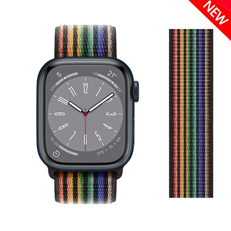 Nylon loop Correa For Apple Watch band 45mm 44mm 46mm 40mm 49mm 41mm 42mm 38mm band Apple Watch Series 6 SE 7 8 9 10 Ultra 2 bands