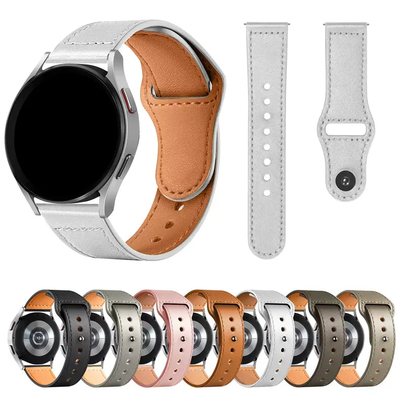Leather strap For Samsung Galaxy watch 7/6/5/pro/4/Classic/Active 2 20mm 22mm bracelet Huawei GT/Amazfit GTS/GTR 4/3/2 mini Band