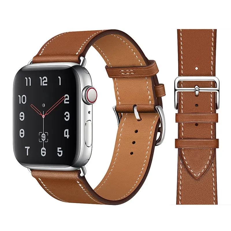Leather band For Apple Watch Ultra 2 49mm 9 8 7 45mm 41mm High quality business wristband For Apple Watch 6 5 4 3 SE 44mm 40mm 42mm