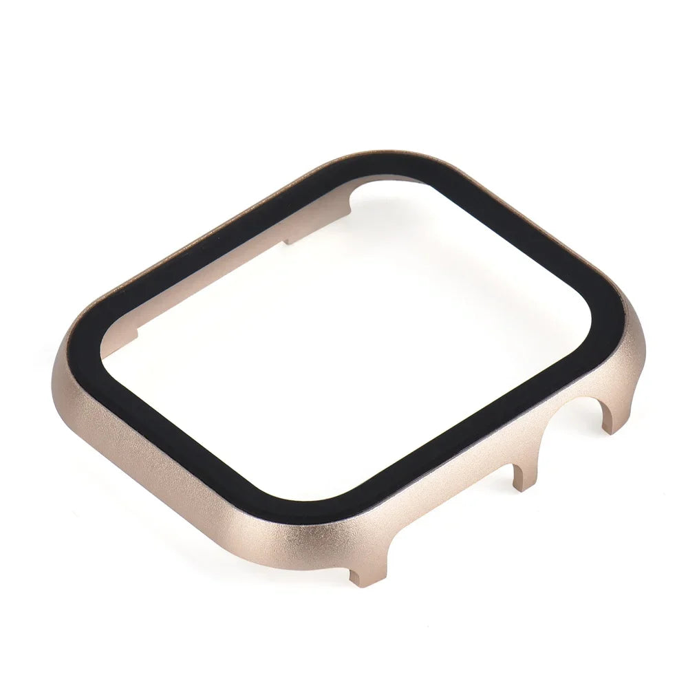 Metal Case + Tempered Film glass for Apple Watch 45mm 41mm 40mm 44mm 38mm 42mm Cover Apple Watch 9 8 7 6 5 4 3 SE Protective Case