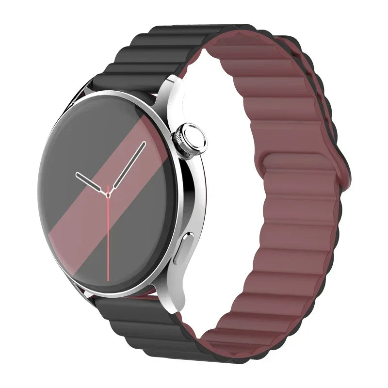 silicone strap For Samsung Galaxy watch 7/6/5/4/5pro/6-4 Classic/FE 20mm 22mm band Magnetic Loop bracelet huawei GT 4-3-pro-2e