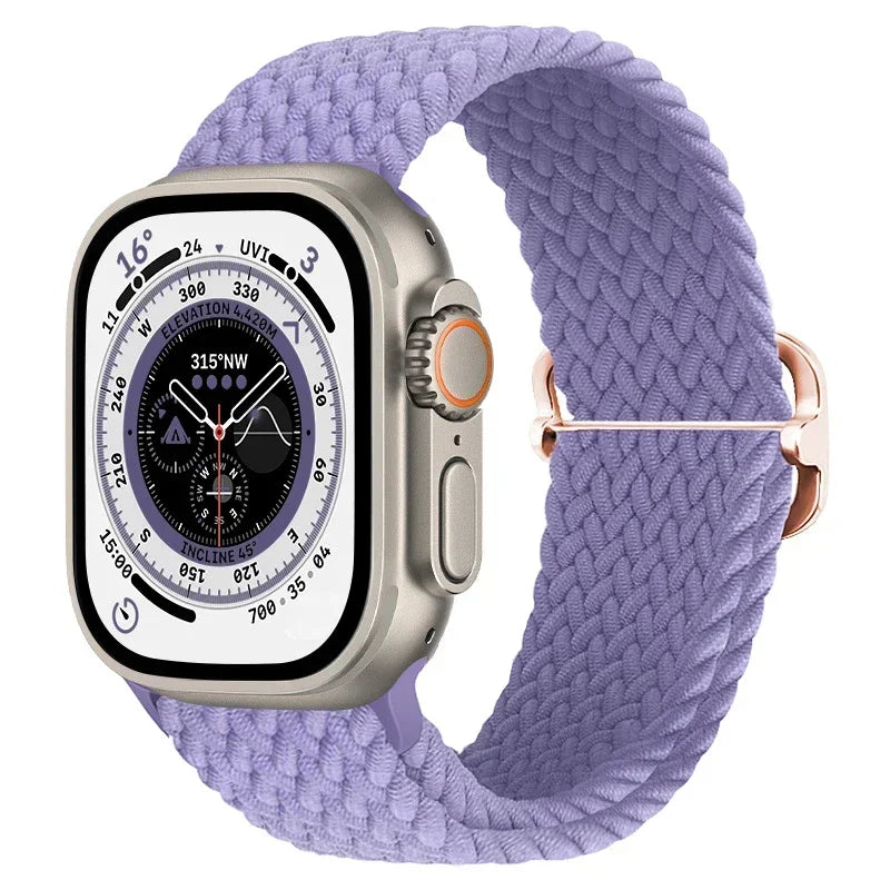 Nylon band for Apple Watch Ultra 2 band 49mm 40mm 44mm 41mm S10 46mm Elastic Braided Loop band Apple Watch Series 9 8 7 6 SE 5 4