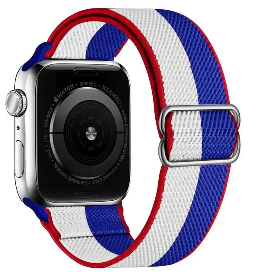 Bohemian Nylon band for Apple Watch Ultra 2 49mm 42mm 45mm 38mm 40mm 41mm 44mm Elastic Shiny band Apple Watch Series 10 9 8 7 6 5 4 3 SE