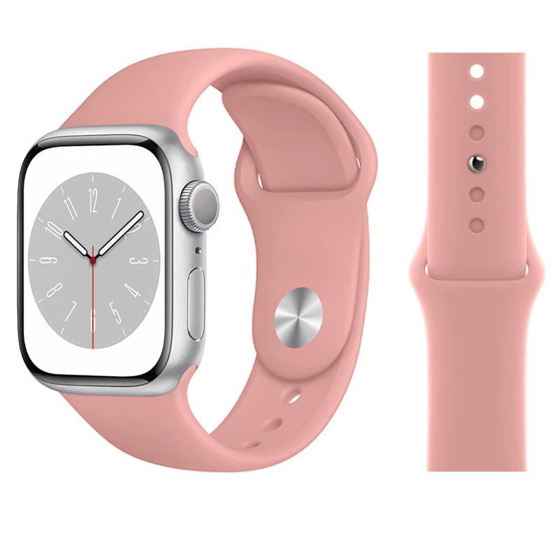 Silicone band For Apple Watch band 45mm 46mm 44mm 41mm 40mm 42mm Sport Correa band Apple Watch Series 11 10 SE 9 8 7 6 5 Ultra 3