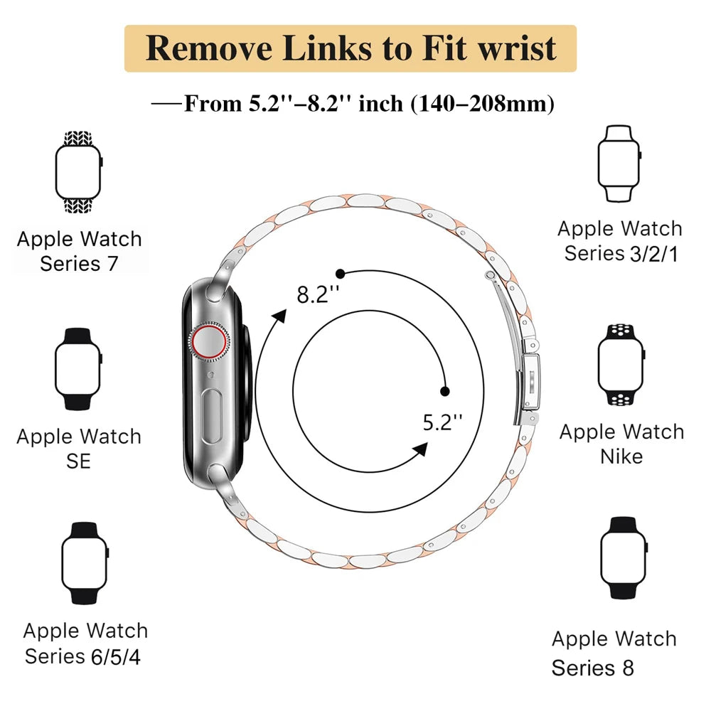 For Apple Watch 10 11 46mm band metal Wristband Lady band For Apple Watch 9 8 7 Ultra 49mm 44mm 45mm band Women Business Watchband