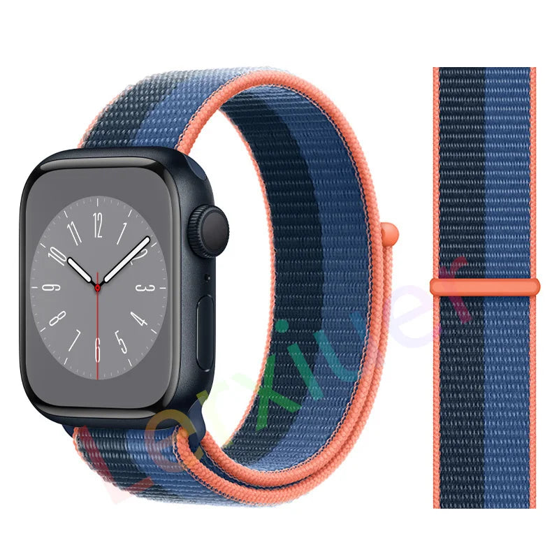 Nylon Loop band for Apple Watch band 46mm 44mm 40mm 42mm 45mm 41mm 49mm 44mm band Apple Watch Series Ultra 2 11 10 9 SE 7 6 5 4