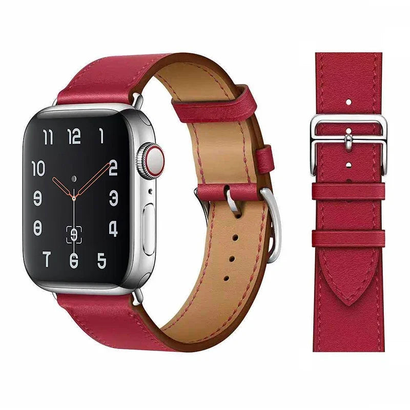Leather band For Apple Watch Ultra 2 49mm 9 8 7 45mm 41mm High quality business wristband For Apple Watch 6 5 4 3 SE 44mm 40mm 42mm