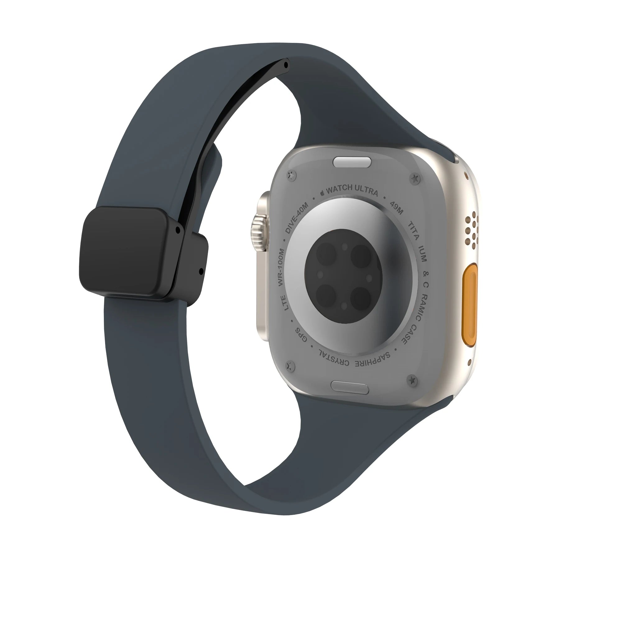 Women Slim Silicone band Magnetic Buckle band For Apple Watch Ultra 2 49mm 45mm 41mm 44mm 42mm 40mm 38mm 9 8 7 SE 6 5 4