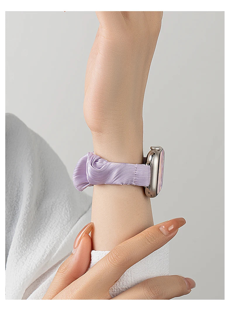 Scrunchie Compatible For Samsung Galaxy Fit 3 SM-R390,Cute Ice Silk Elastic for Samsung Galaxy Fit 3 Accessories