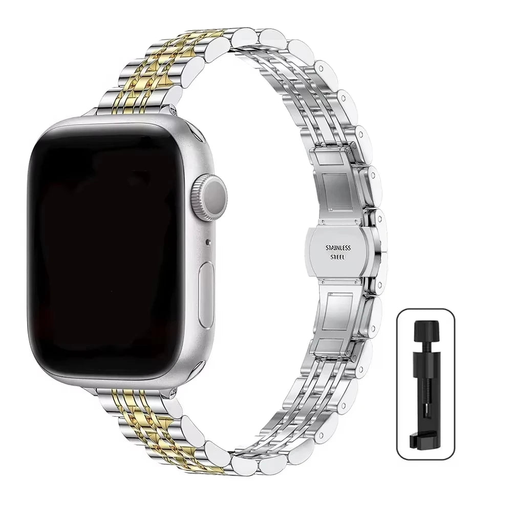 Stainless Steel band for Apple Watch band 49mm 46mm 44mm metal band Apple Watch Ultra Series 10 9 8 7 6 SE for Women 45mm 42mm 41mm