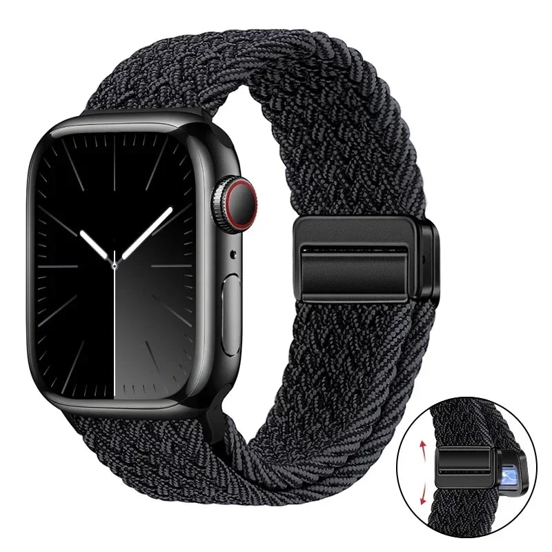 Magnetic Braided band For Apple Watch band 46mm 42mm 45mm 41mm 44mm 40mm Ultra 2 49mm Nylon band Apple Watch 10 9 8 7 6 5 4 SE
