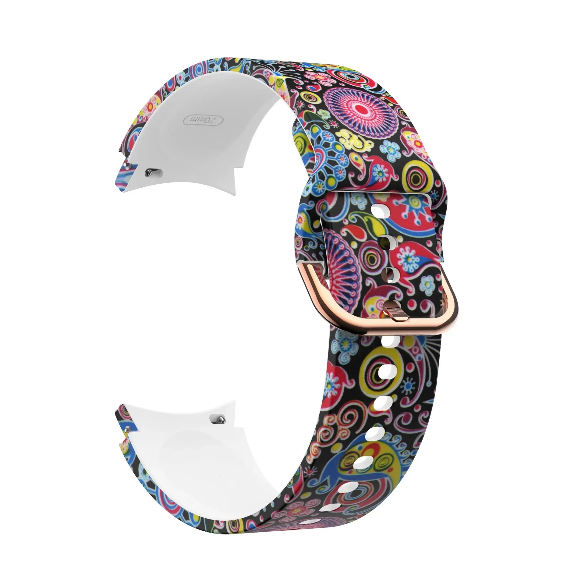 Printed Silicone Strap For Samsung Galaxy FE 4/5/6/7 40mm 44mm Colors Bracelet Watchband For Watch 4-6 Classic 47mm43mm 46mm42mm