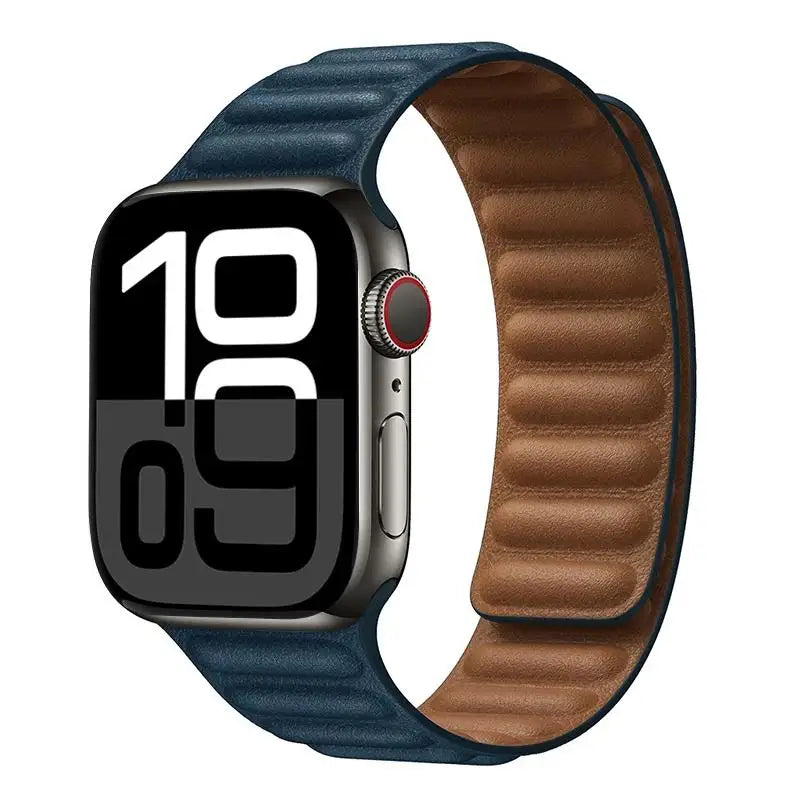 Leather band for Apple Watch band 49mm 46mm 42mm 41mm 44mm Original Magnetic Loop Link band Apple Watch 10 11 9 8 7 SE Ultra 2 3