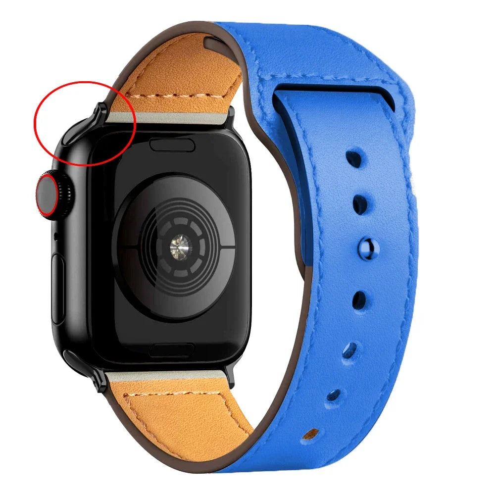 Leather band For Apple Watch Ultra 2 49mm 44mm 40mm 41mm 45mm 38mm 42mm wrist band for Apple Watch Series 9 8 7 3 4 5 6 se