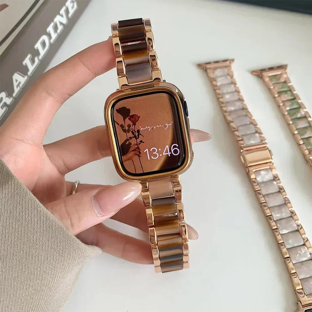 Women Resin band for Apple Watch Ultra 3 2 49mm 11 10 42mm 46mm 9 8 41mm 45mm Luxury band for Apple Watch 6 5 SE 40mm 44mm Band