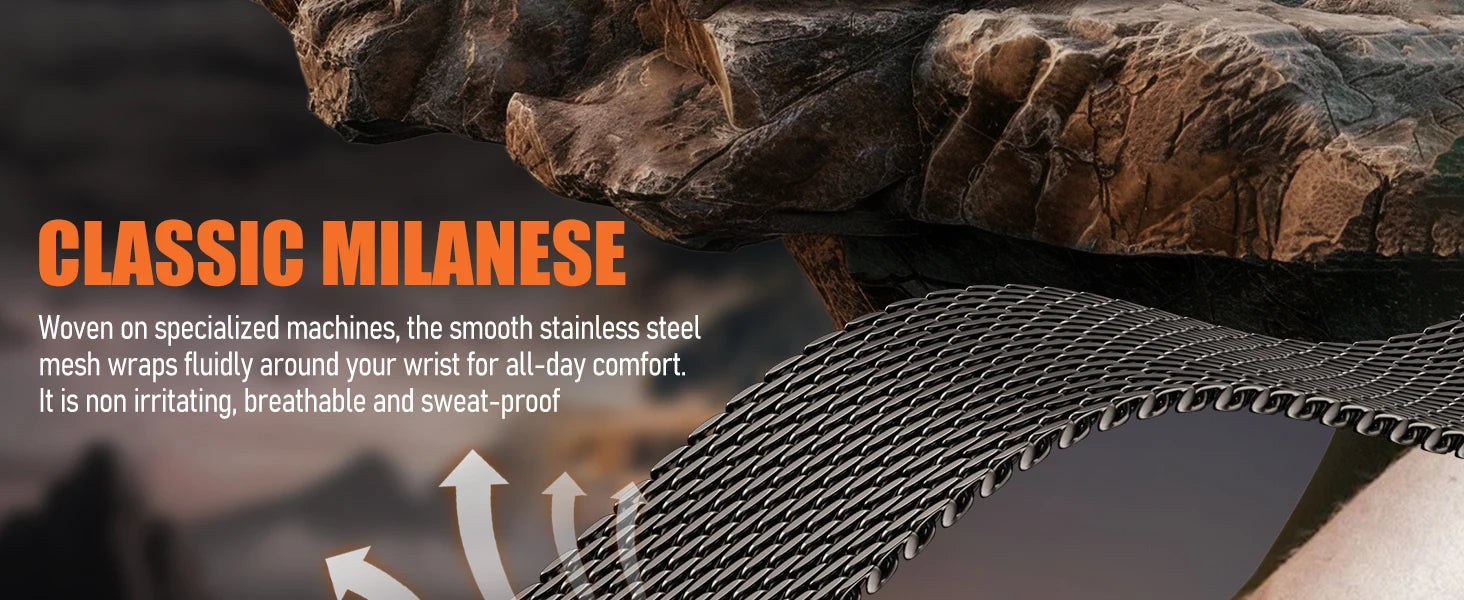 Mechanical Milanese Loop band for Apple Watch Ultra 3 band 49mm 46mm 44mm 41mm 45mm 42mm 40mm band Apple Watch 11 10 9 8 7 6 SE 3