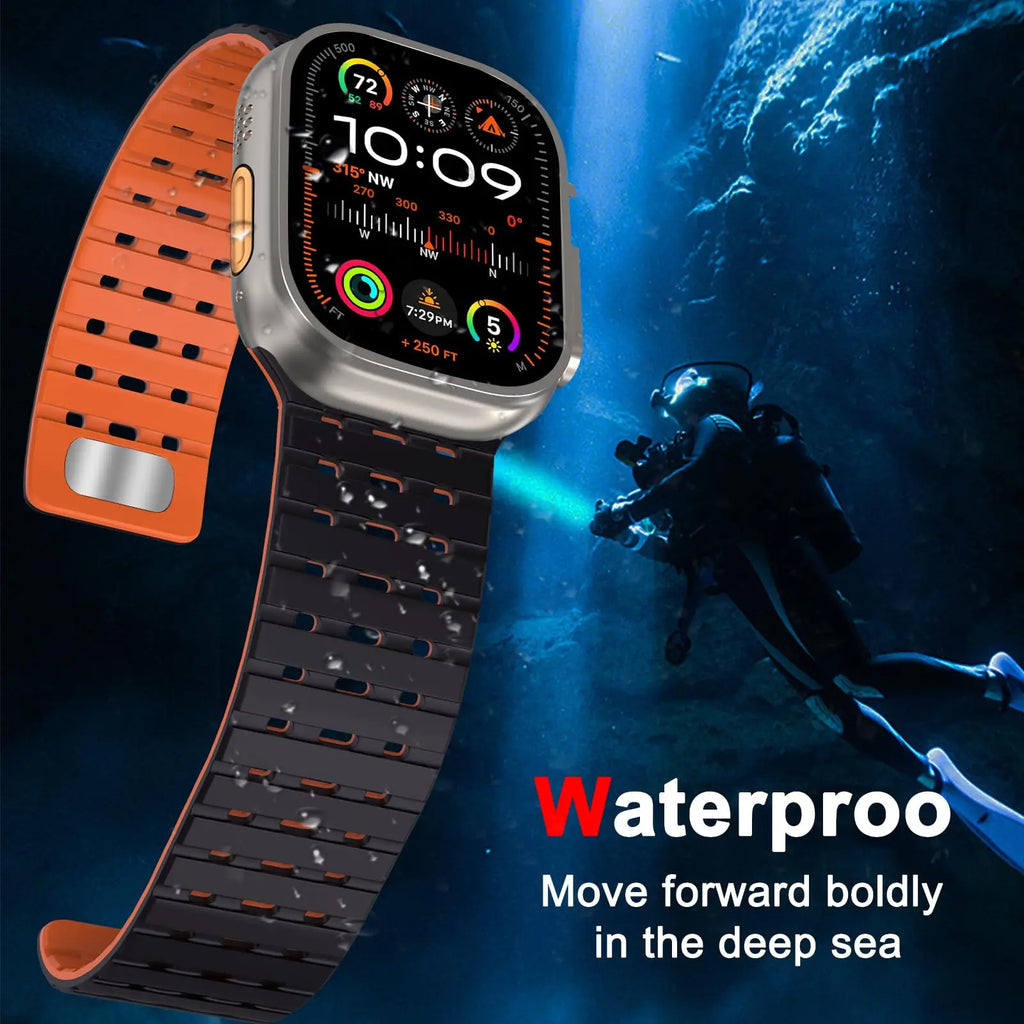 Magnetic band For Apple Watch Ultra 3 49mm 44mm 45mm 38mm 42mm 41mm belt Silicone band Apple Watch Series11 10 8 7 6 5 9 SE band