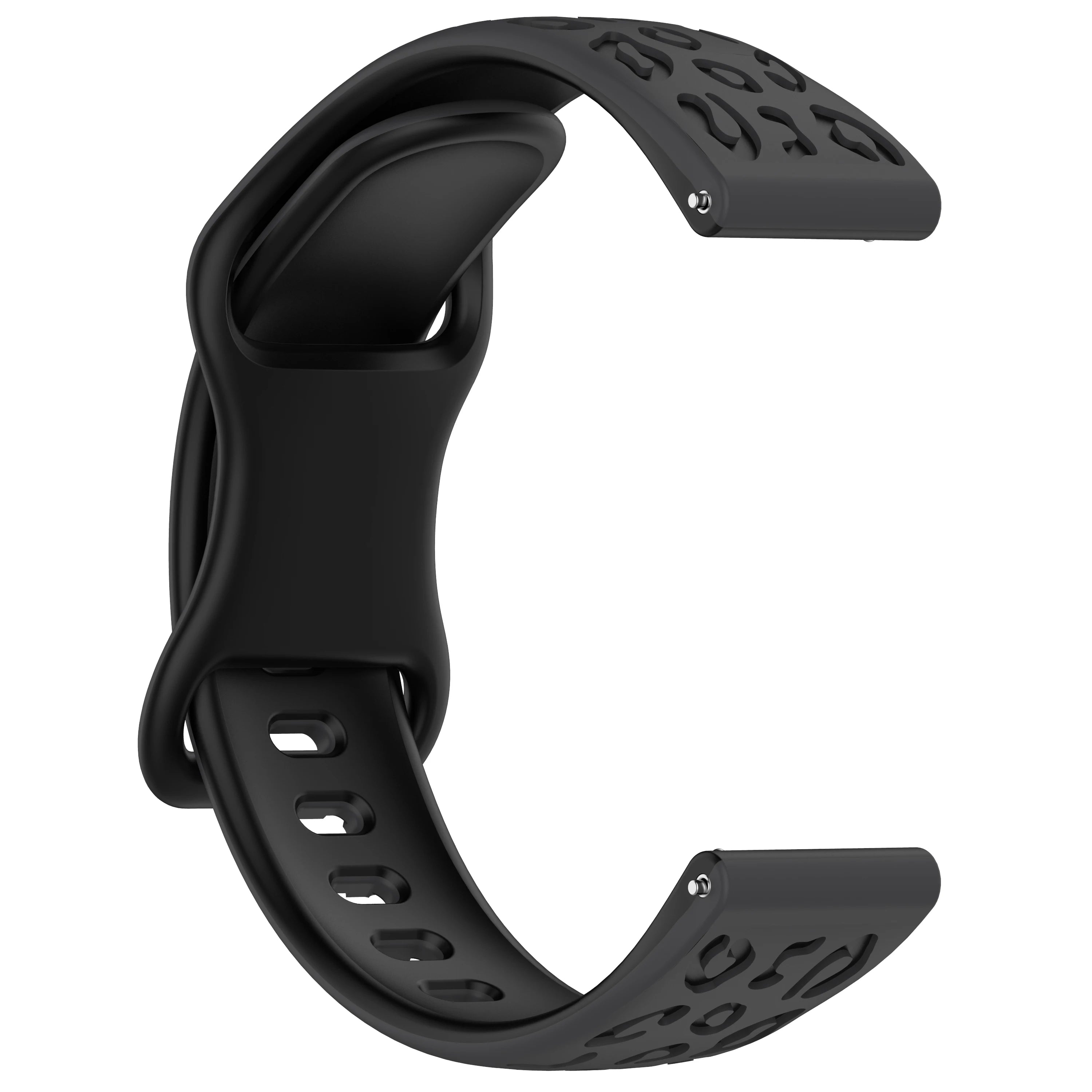 Silicone Leopard Engraved Watch Band, Soft Breathable Sport Strap, 18/20/22MM Compatible with Amazfit GTR, Huawei,Samsung