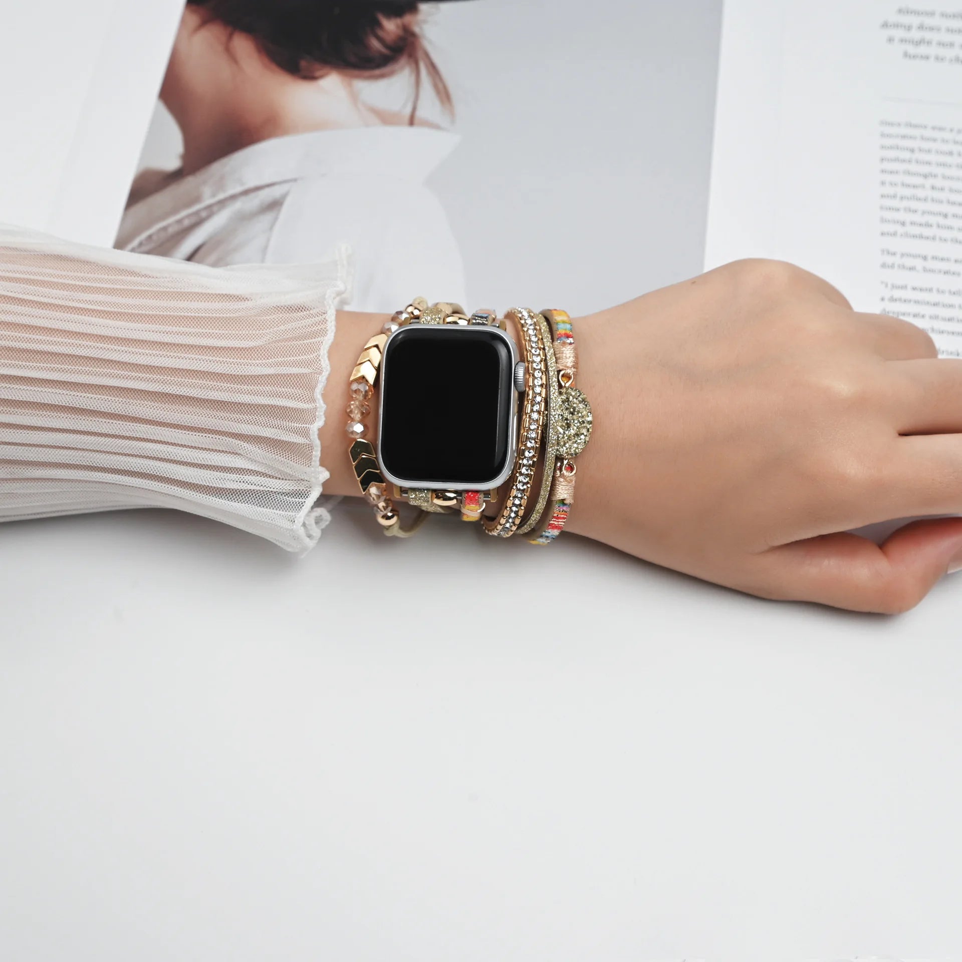 New Bilng metal leather band link For Apple Watch band Series 11 10 8 7 6 3 4 5 9 40mm 41mm 38mm 42mm 44mm 45mm 46mm band