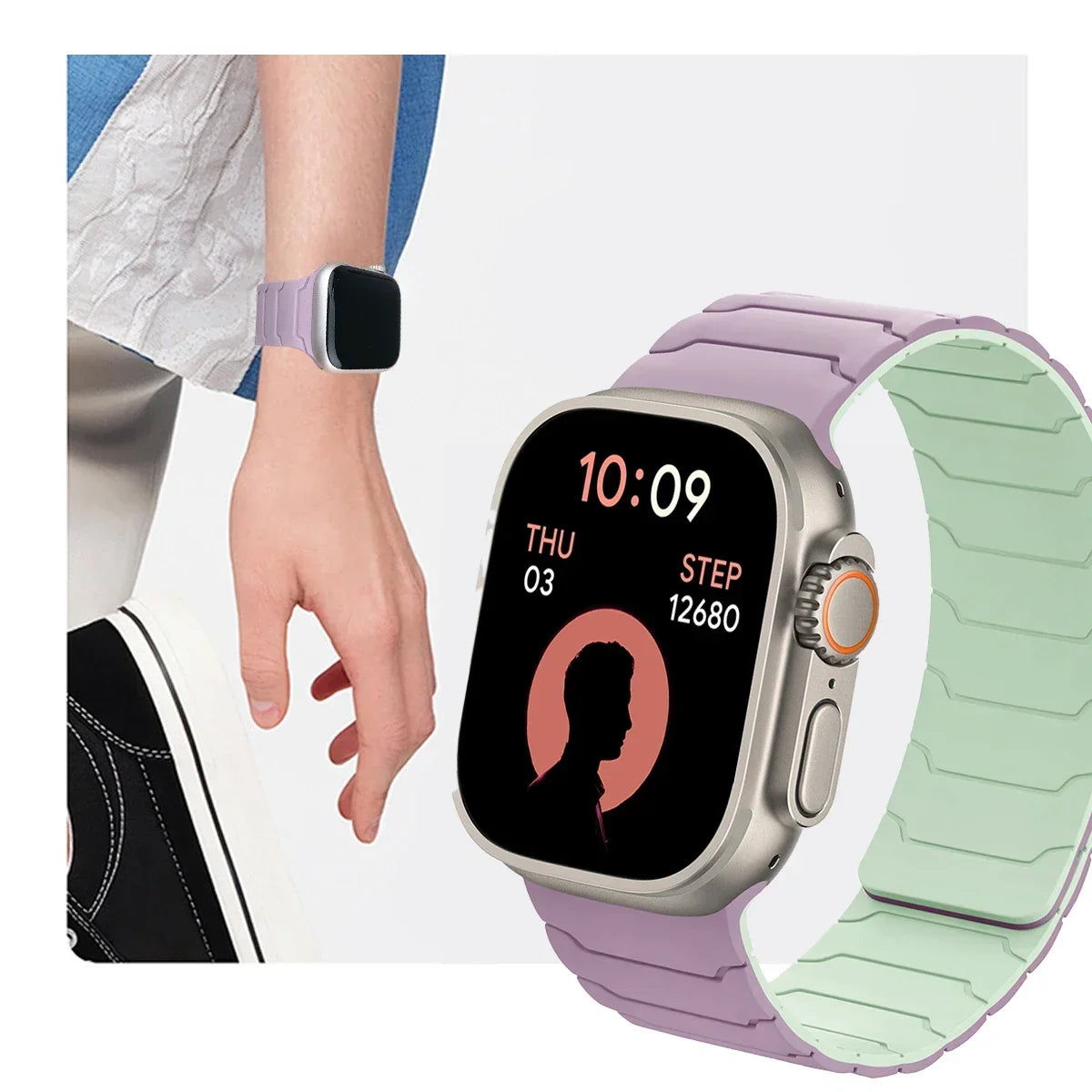 Magnetic band for Apple Watch band Ultra 2 49mm 46mm 44mm 41mm 45mm 42mm Silicone band Apple Watch Series 10 9 8 7 6 5 4 SE band