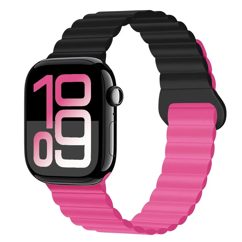 Silicone band for Apple Watch Ultra 3 2 1 49mm 11 10 42mm 46mm Magnetic band for Series 9 8 7 6 5 4 SE3 41mm 45mm 44mm 40mm