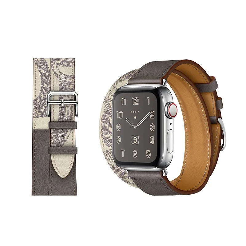 Leather band For Apple Watch Ultra 2 49mm 9 8 7 45mm 41mm High quality business wristband For Apple Watch 6 5 4 3 SE 44mm 40mm 42mm