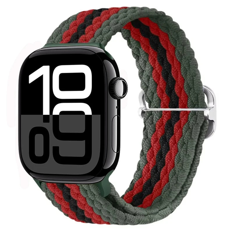 Braided Nylon band For Apple Watch Ultra 49mm 46mm 45mm 44mm 42mm 41mm 40mm Elastic band Apple Watch 11 10 9 8 7 SE 4 5 6 Belt