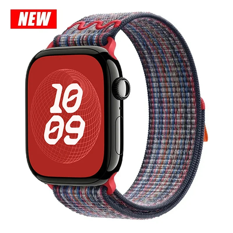 For Apple Watch band 49mm Series 11 10 9 8 7 6 5 4 SE Ultra 2 3 Stripe band 42mm 46mm 45mm 40mm 44mm 41mm Apple Watch Sport Nyon Loop