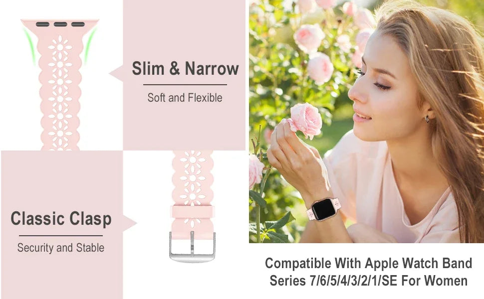 Silicone band For Apple Watch 44mm 40mm 38mm 42mm Ultra 2 49mm Sport band Apple Watch Series 9 7 8 6 SE 5 4 3 41mm 45mm band