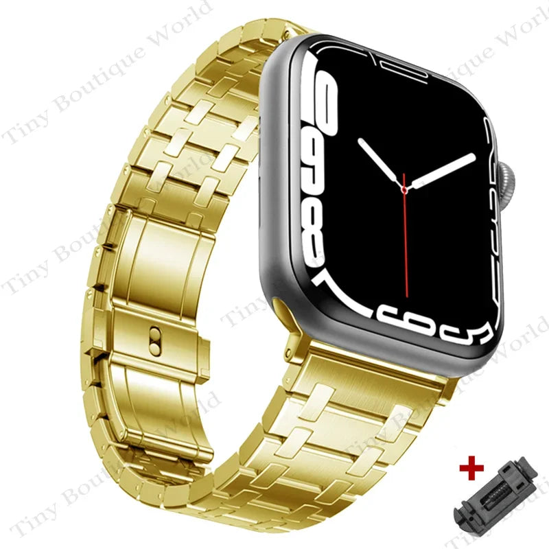 Luxury band for Apple Watch band 46mm 49mm 44mm 45mm 42mm 41mm Stainless Steel band For Apple Watch Ultra Series 10 9 8 7 6 5 SE