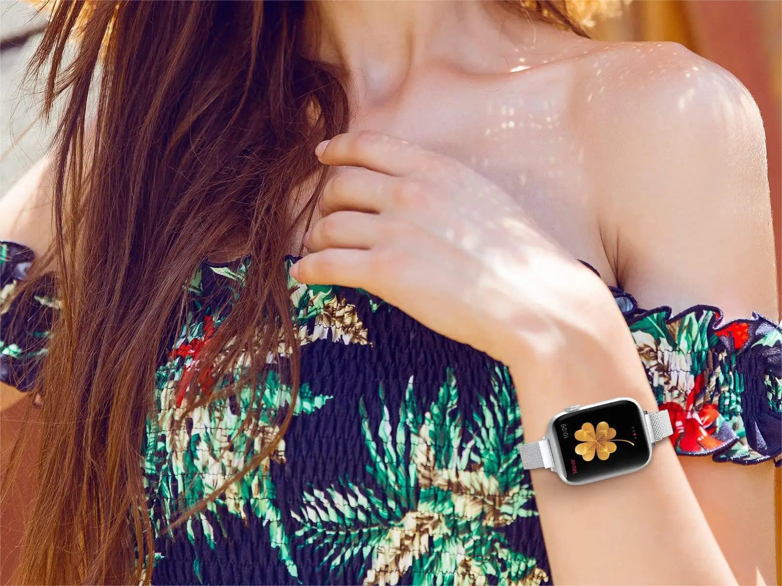 Stainless Steel Milanese band Suit for The Entire Range of Apple Watch Series Thin Stainless Steel Mesh band Magnetic bands