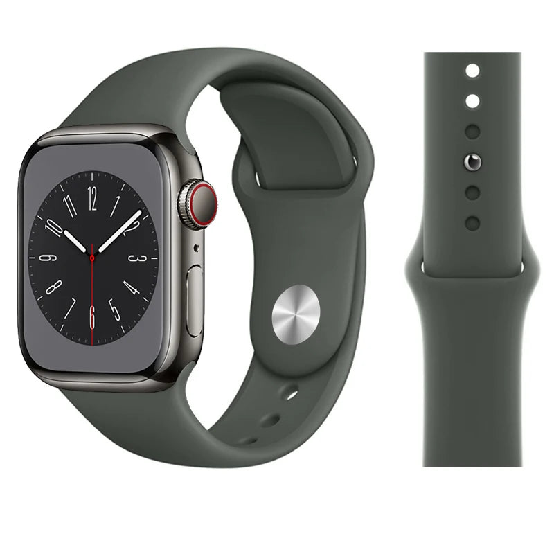 Silicone band For Apple Watch band 45mm 46mm 44mm 41mm 40mm 42mm Sport Correa band Apple Watch Series 11 10 SE 9 8 7 6 5 Ultra 3