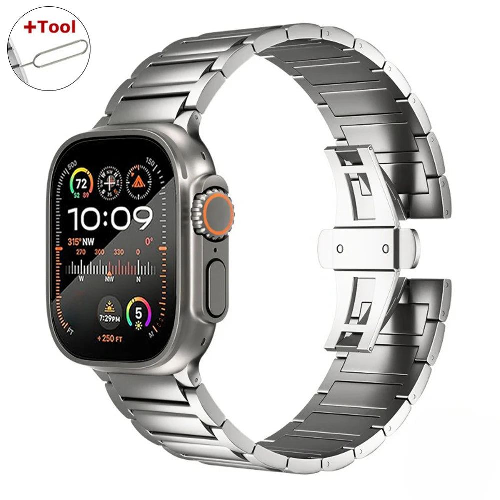 Titanium band for Apple Watch Ultra 3 2 1 49mm metal band for Apple Watch 11 46mm 10 9 8 7 45mm 6 5 4 SE 3 44mm SE 2 SE Men band