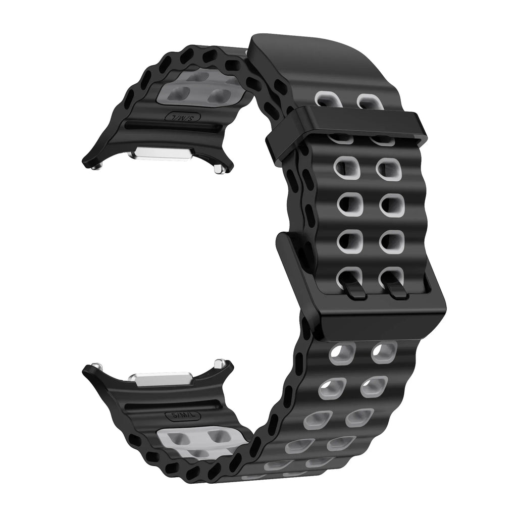 Marine Band For Samsung Galaxy Watch ultra 2025/7 ultra Accessories Two color Sport silicone Bracelet Galaxy Watch ultra Straps