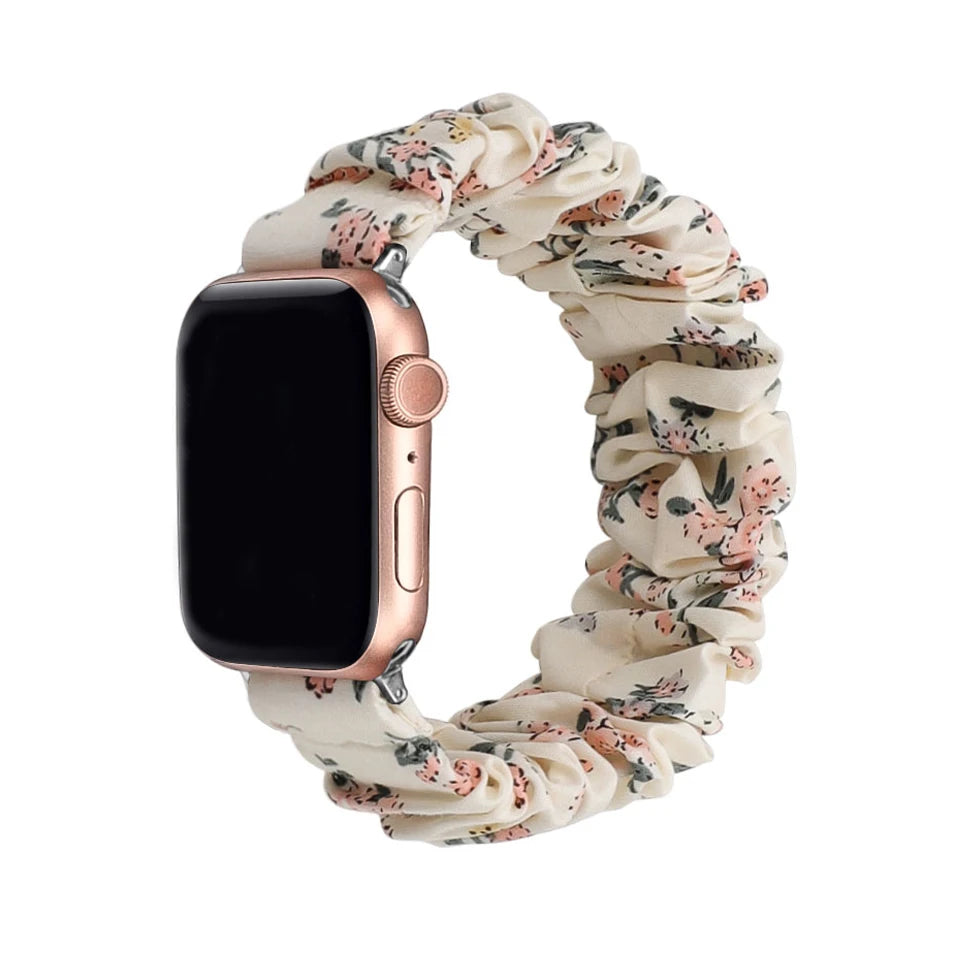Scrunchie Compatible For Apple Watch band 49mm 40mm 41mm 38mm 42mm 44mm 45mm Cute Printed Elastic For Apple Watch Series 9 8 7 6 5 3 SE