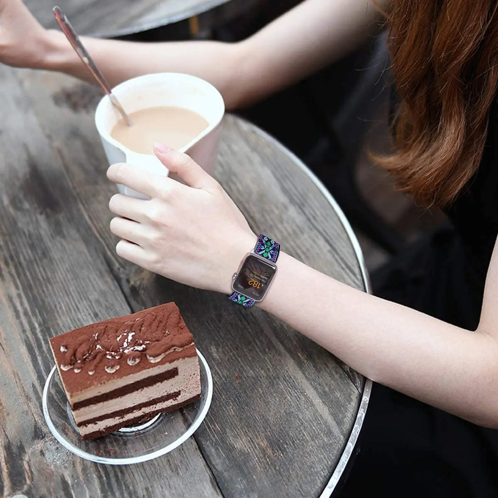 Scrunchie band for Apple Watch band 40mm 44mm 42mm 45mm 41mm 49mm Elastic solo loop band Apple Watch Series 3 SE 6 7 8 9 Ultra 2