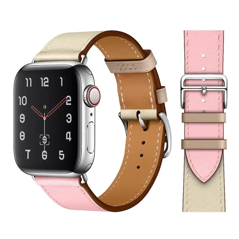 Leather band For Apple Watch Ultra 2 49mm 9 8 7 45mm 41mm High quality business wristband For Apple Watch 6 5 4 3 SE 44mm 40mm 42mm