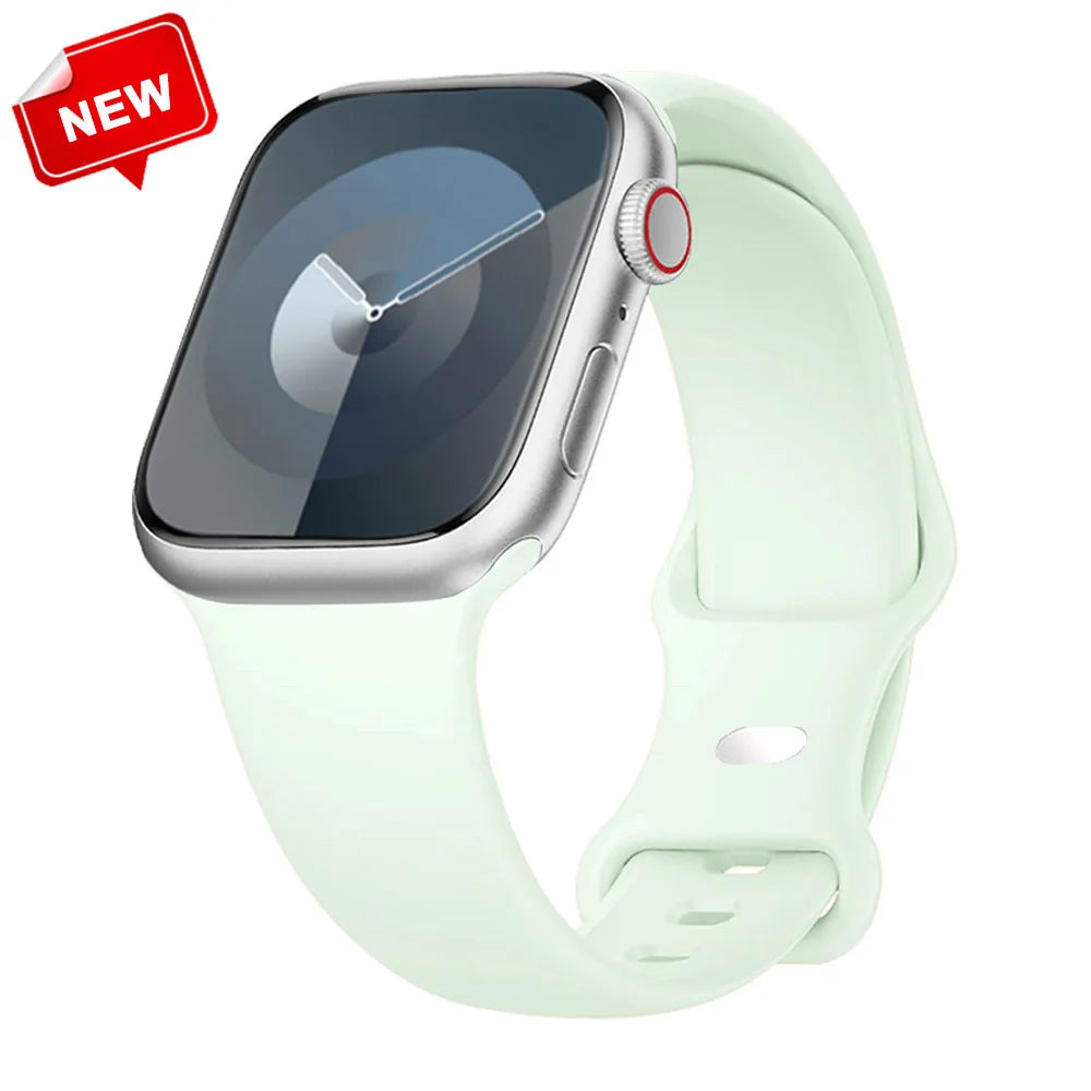 Silicone band For Apple Watch band 40mm 44mm 46mm 45mm 41mm 49mm 38mm 42mm Correa band Apple Watch Series 6 Ultra 2 7 8 9 SE 10 band
