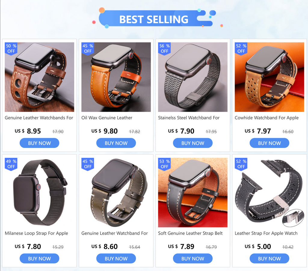 Genuine Leather band For Apple Watch band Serie 7 6 5 4 SE band 44mm 45mm 40mm 41mm 42mm 49mm Women Men Apple Watch Watchband