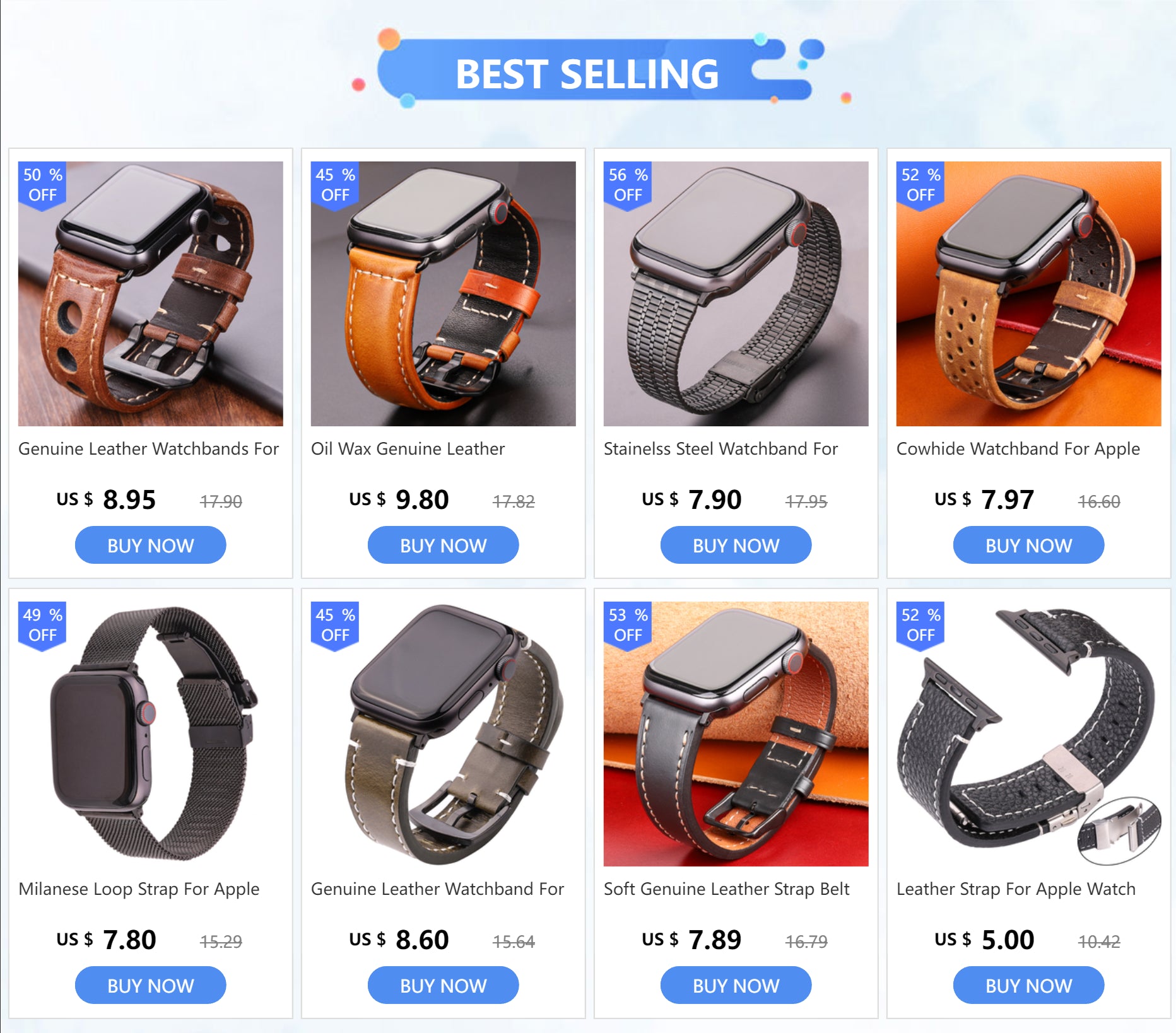 Genuine Leather band For Apple Watch band Serie 7 6 5 4 SE band 44mm 45mm 40mm 41mm 42mm 49mm Women Men Apple Watch Watchband
